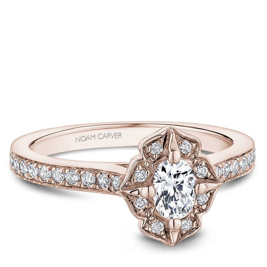 14K RG .50CT SI GH OVAL DIA WITH .27TW SI GH DIAMOND RING BY NOAM CARVER WARRANTY #308135