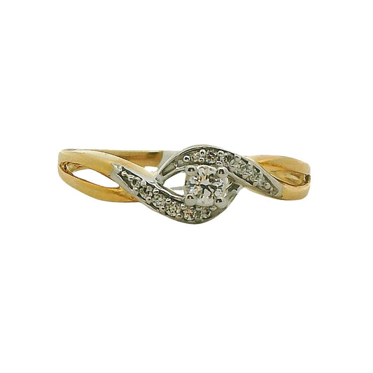 10K WG .12CTW CDN DIA BYPASS ENGAGEMENT RING