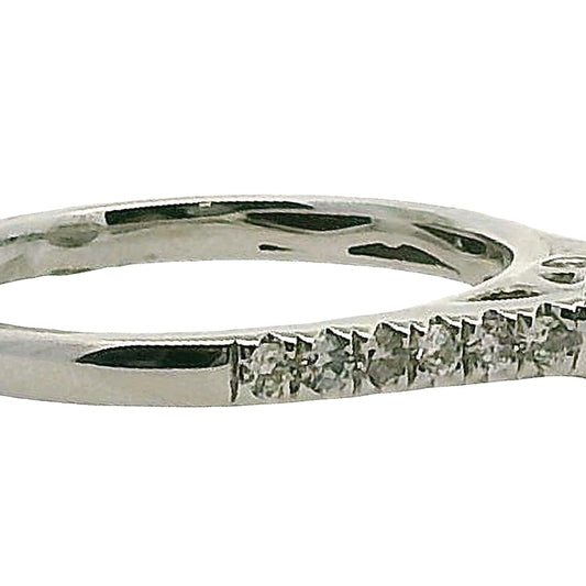 14K WG 0.50CTW DIAMOND ENGAGEMENT RING (CENT=0.18CT OVAL)