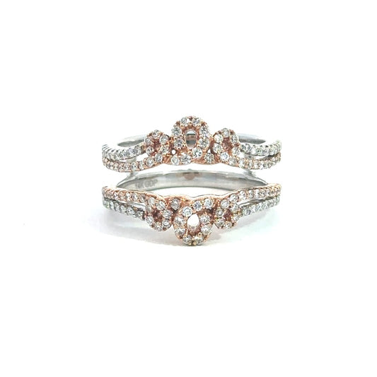 14K WG/RG .64TW DIAMOND MICOR PAVE RING ENHANCER
