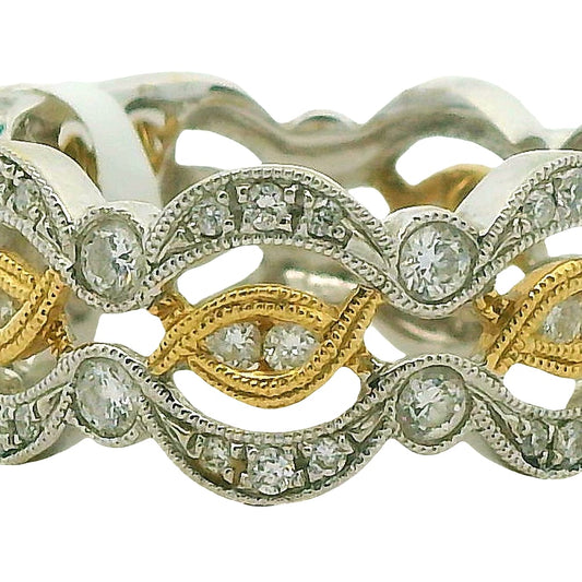 14K YG/WG .68TW SI G DIAMOND FANCY RING