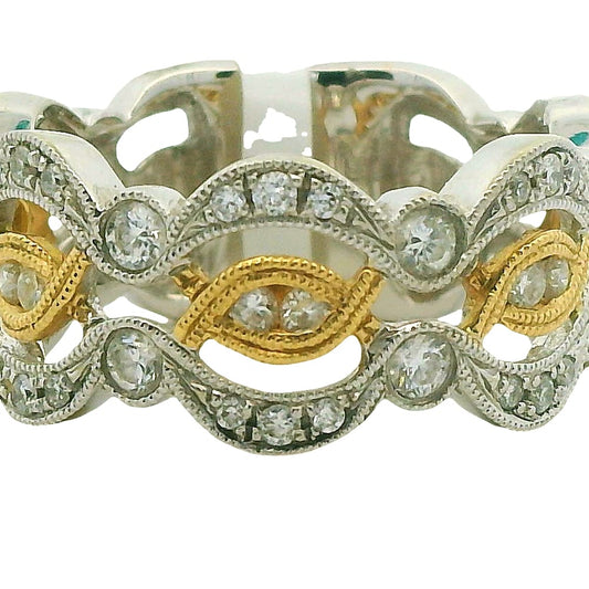 14K YG/WG .68TW SI G DIAMOND FANCY RING