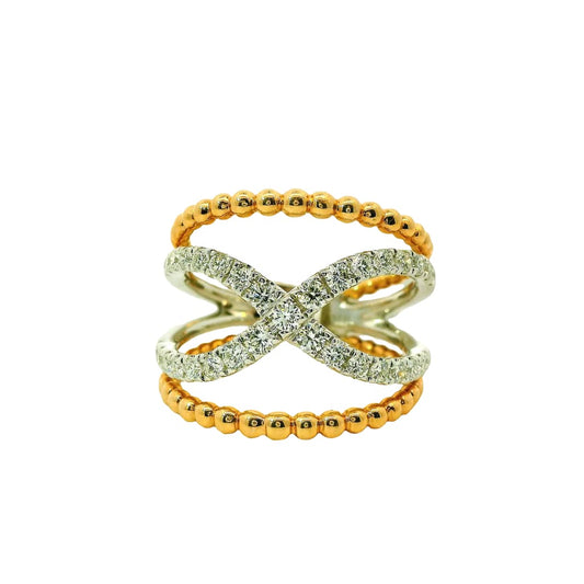 14K WG .69TW SI G DIAMOND INFINITY STILE WITH RG OUTSIDE BANDS