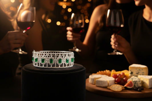 10K WG 4.70ctw Emerald Hinged Bangle with 7.90ctw Diamonds