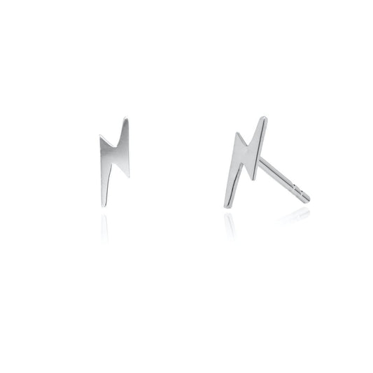 10K WG Lightning Bolt Stud Earrings