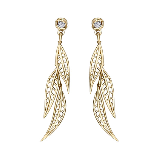 Canadian Diamond Willow Leaf Earrings