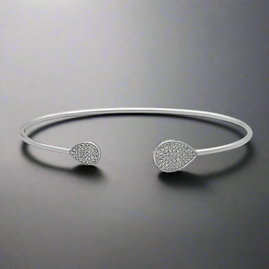 Diamond Pear Shape Open Bangle