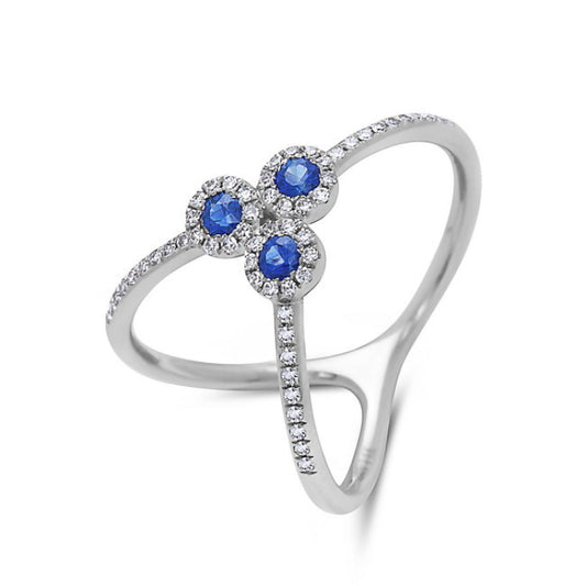 Blue Sapphire With Diamond Ring