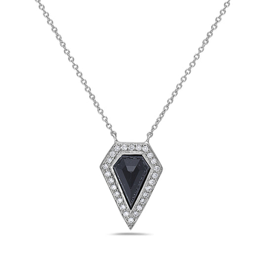 Black Onyx & Diamond Pendant With Chain
