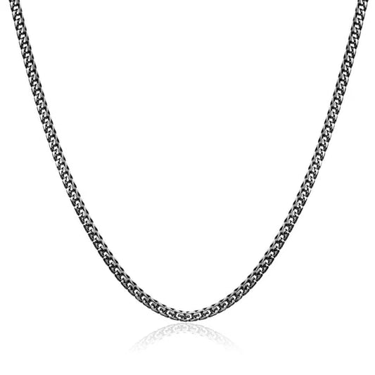 Gun Ion Plated 3.5mm Round Franco Polished Chain