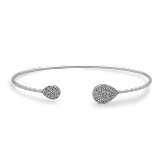 Diamond Pear Shape Open Bangle