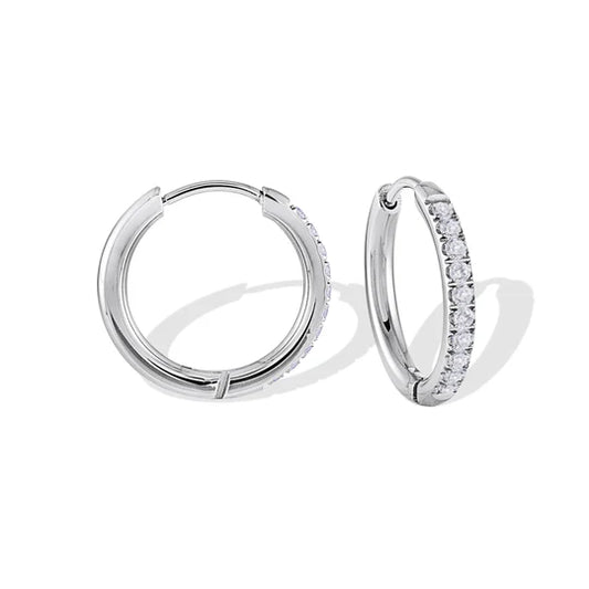 White  CZ 17.5mm Eternity Huggies