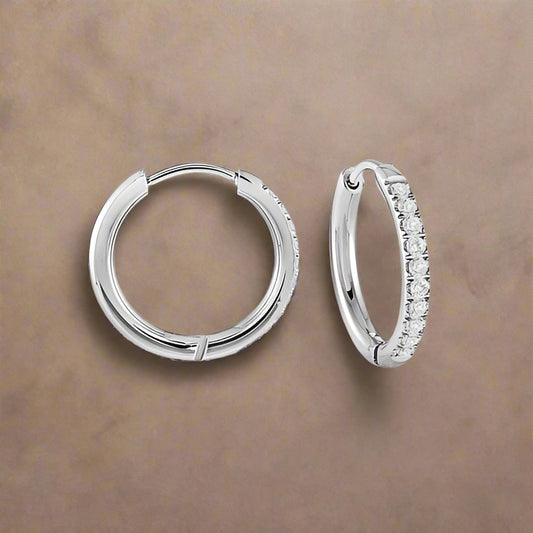 White CZ 17.5mm Eternity Huggies