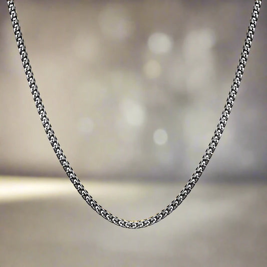 Gun Ion Plated 3.5mm Round Franco Polished Chain