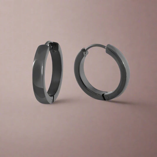 Black Ion Plated 3mm Polished Huggies