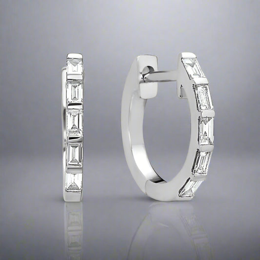 Baguette Diamond Huggies