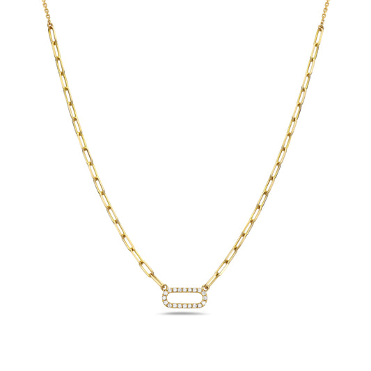Diamond Paperclip Necklace