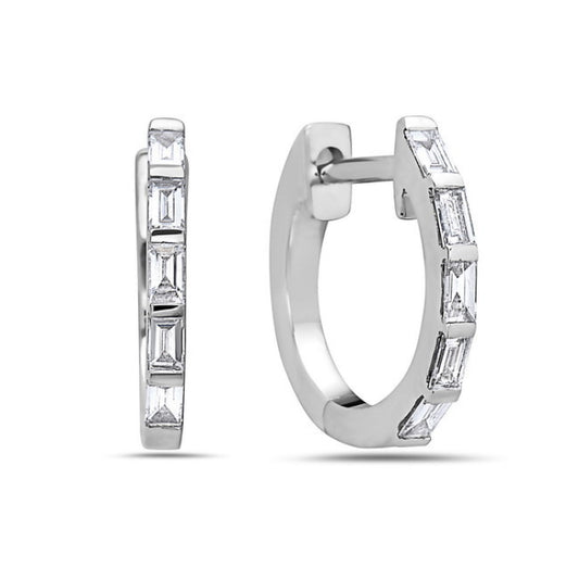 Baguette Diamond Huggies