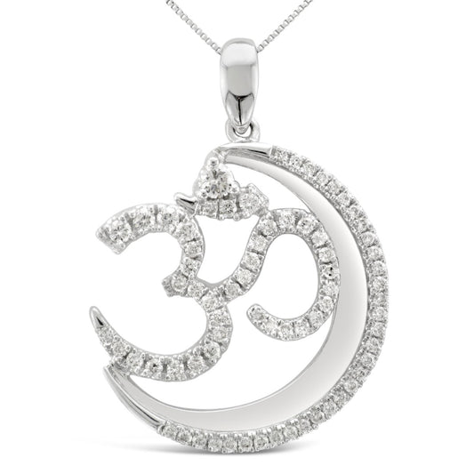 14K WG .55TW DIAMOND OM PENDANT