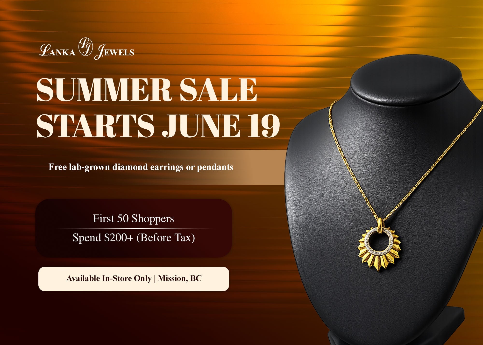 Summer Jewellery Sale in Fraser Valley | Up to 40% Off at Lanka Jewels