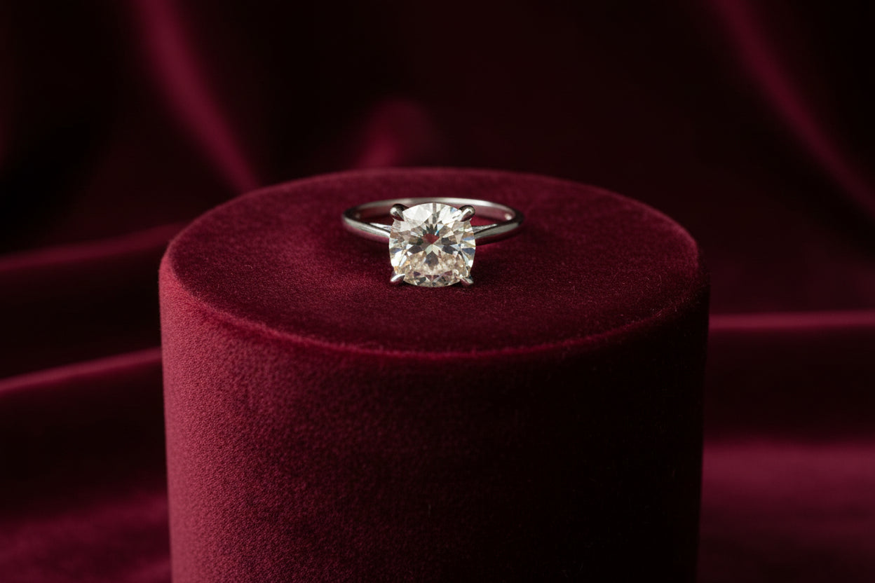 14K WG 1.50CT SI2,F LAB GROWN RD DIAMOND SOLITAIRE RING #LGD006188