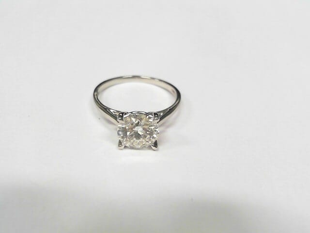14K WG 1.50CT SI2,F LAB GROWN RD DIAMOND SOLITAIRE RING #LGD006188
