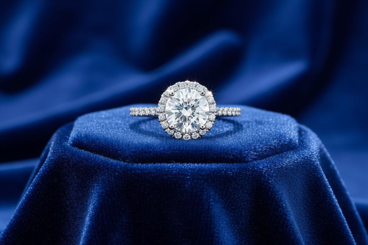 14K WG Ring Containing 1=2.09ct VVS2, E RB Lab Grown Diamond and accented with 39=0.39ctw Lab dia...