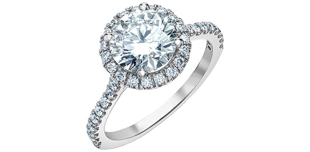 14K WG Ring Containing 1=2.09ct VVS2, E RB Lab Grown Diamond and accented with 39=0.39ctw Lab dia...