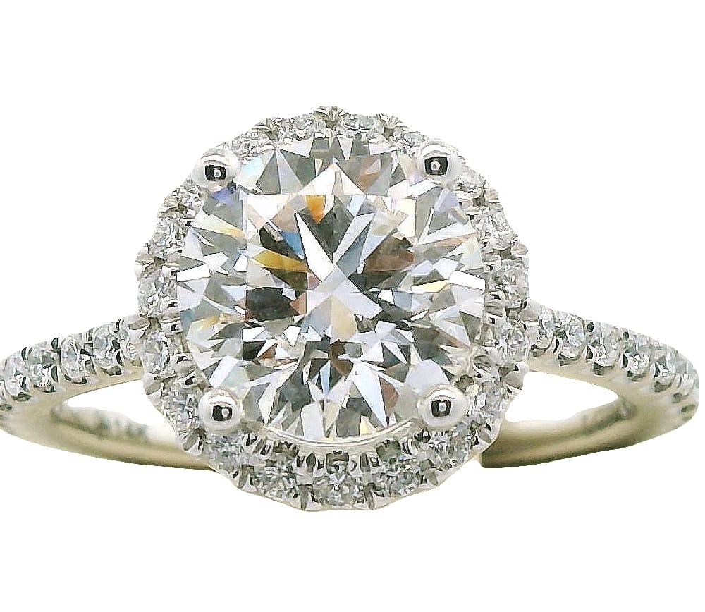 14K WG Ring Containing 1=2.09ct VVS2, E RB Lab Grown Diamond and accented with 39=0.39ctw Lab dia...