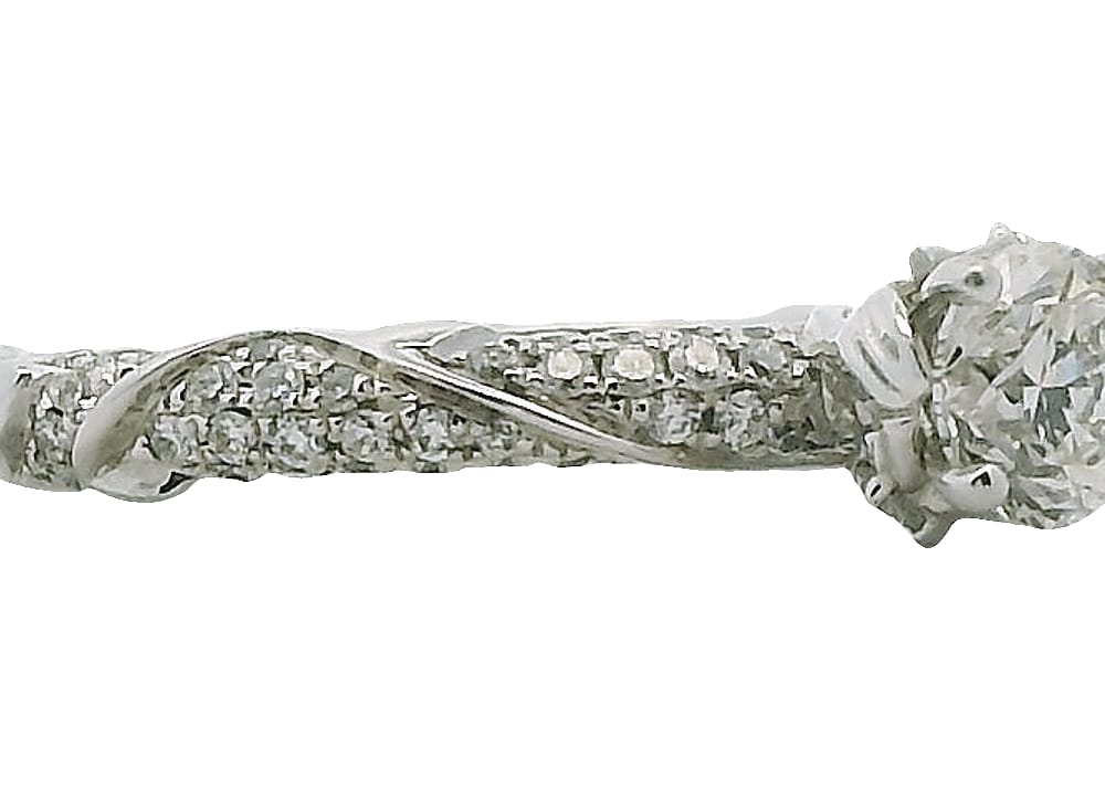 14K WG .50CT SI GH DIA CTR WITH .50TW SIDE STONES (NOAM CARVER STUDIO)