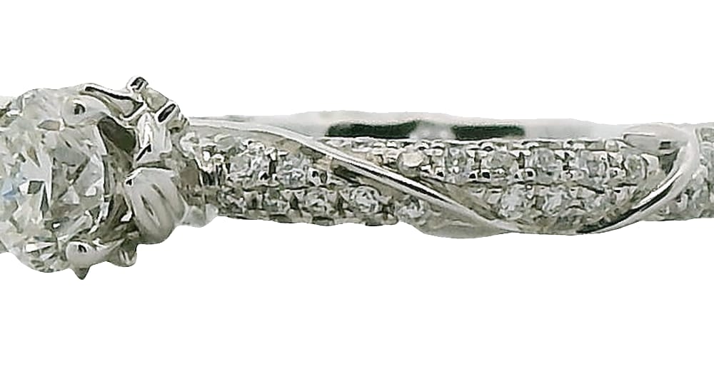 14K WG .50CT SI GH DIA CTR WITH .50TW SIDE STONES (NOAM CARVER STUDIO)