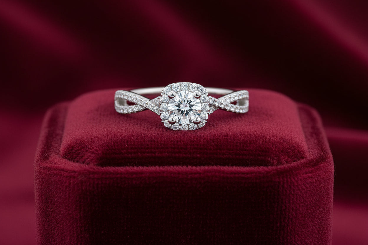 14K WG .50CT SI GH DIAMOND WITH .86TW SI GH DIAMONDS (NOAM CARVER STUDIO) WARRANTY #230458