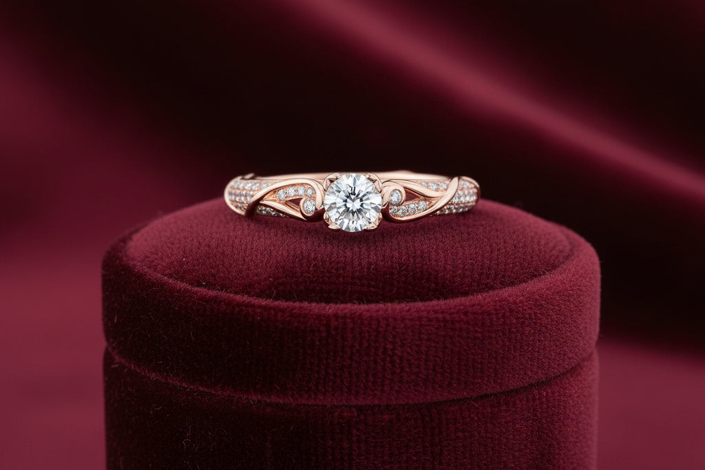 14K RG .50CT SI GH RB DIAMOND WITH .34TW SI GH DIAMOND RING BY NOAM CARVER WARRANTY # 308135