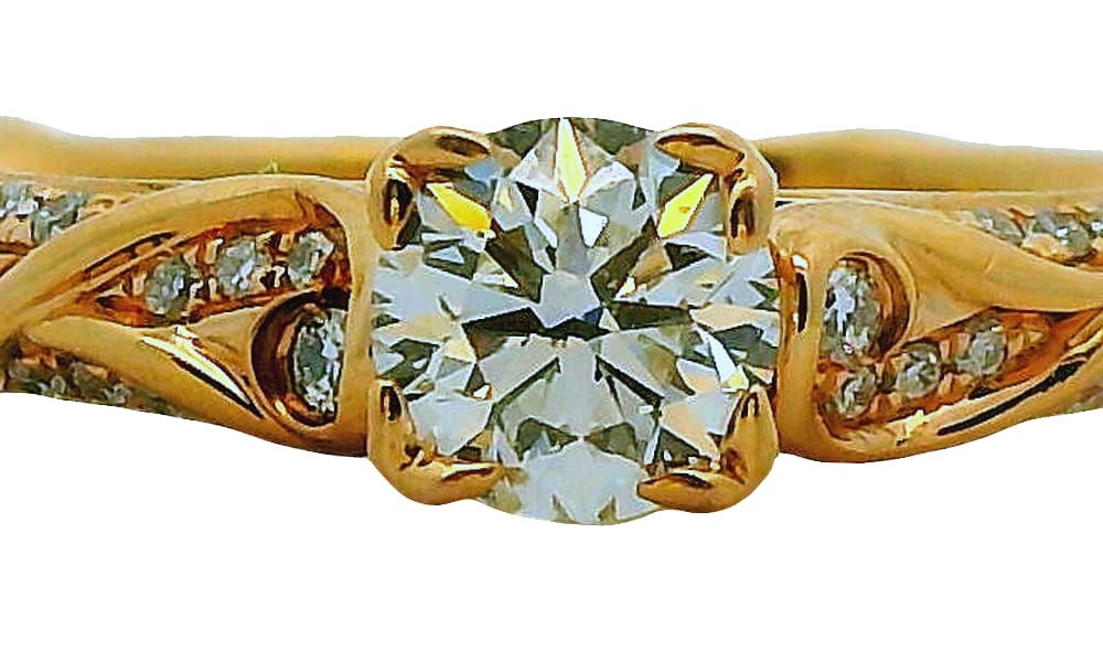 14K RG .50CT SI GH RB DIAMOND WITH .34TW SI GH DIAMOND RING BY NOAM CARVER WARRANTY # 308135