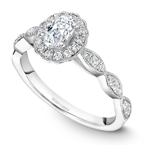 14K WG .50CT SI GH OVAL DIA WITH .28TW SIDE DIA'S SIZE 6.5WARRANTY #308132