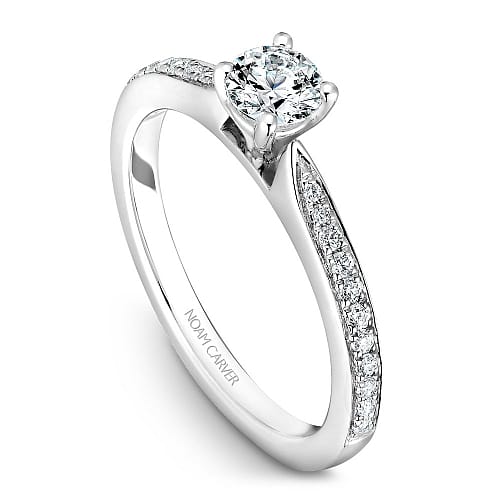 14K WG .25CT SI GH DIA WITH .16TW SIDE DIAMONDS (NOAM CARVER STUDIO) WARRANTY #308132