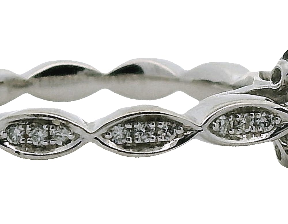 14K WG .50CT SI1 GH WITH .22TW SI GH SIDE STONES