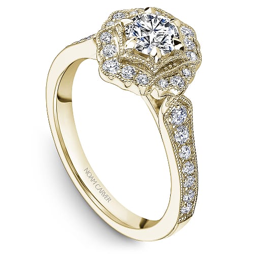 14K YG .33CT SI GH DIA WITH .43TW SI GH DIA'S (NOAM CARVER STUDIO) WARRANTY #466420