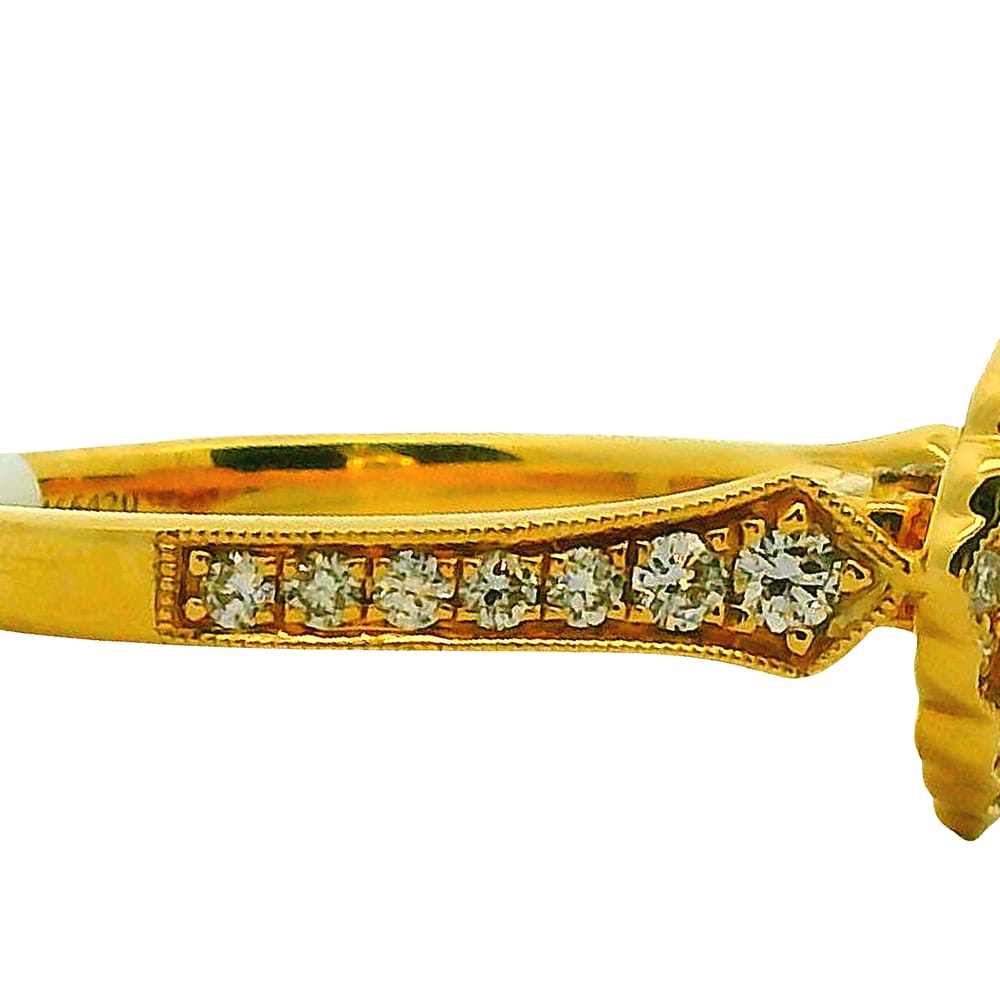 14K YG .33CT SI GH DIA WITH .43TW SI GH DIA'S (NOAM CARVER STUDIO) WARRANTY #466420