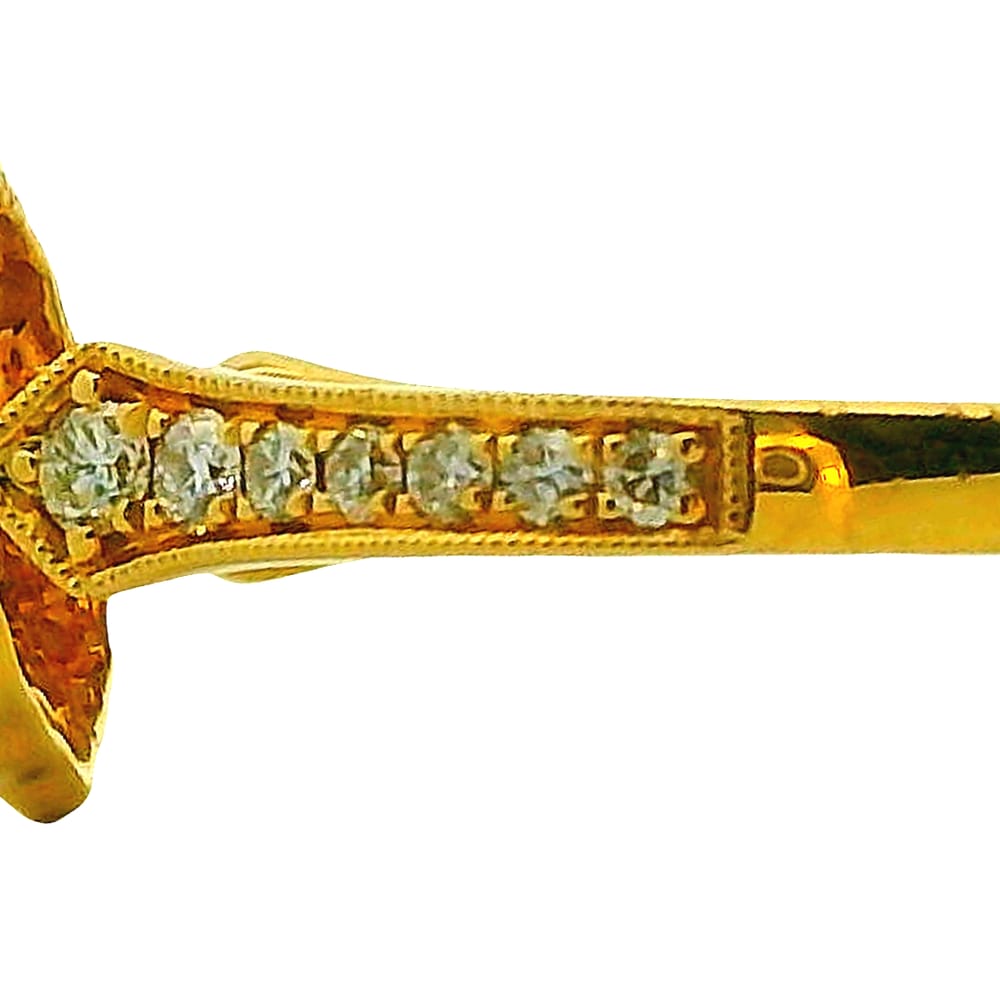 14K YG .33CT SI GH DIA WITH .43TW SI GH DIA'S (NOAM CARVER STUDIO) WARRANTY #466420