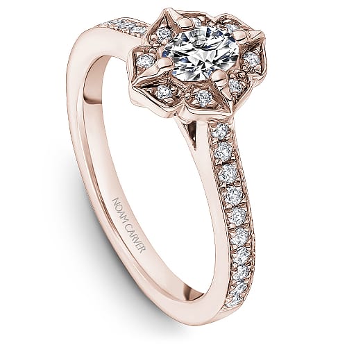 14K RG .50CT SI GH OVAL DIA WITH .27TW SI GH DIAMOND RING BY NOAM CARVER WARRANTY #308135
