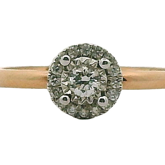 14K RG/WG .18 CTW ILLUSION DIA HALO RING