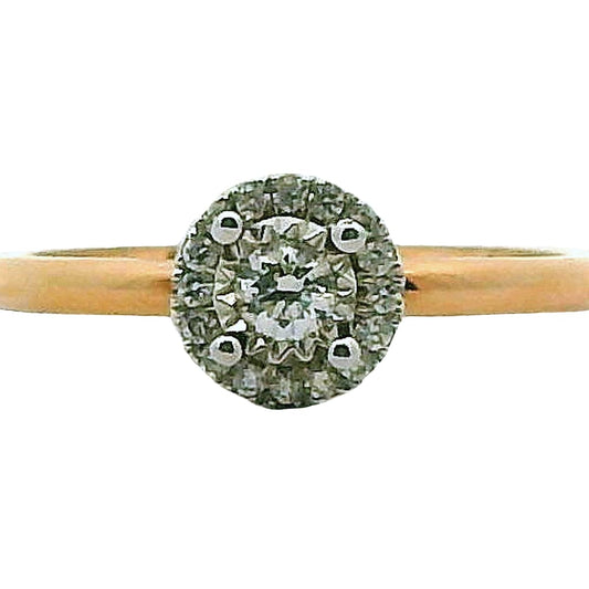14K RG/WG .18 CTW ILLUSION DIA HALO RING
