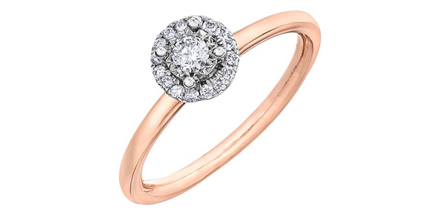 Two Tone Diamond Illusion Halo Engagement Ring