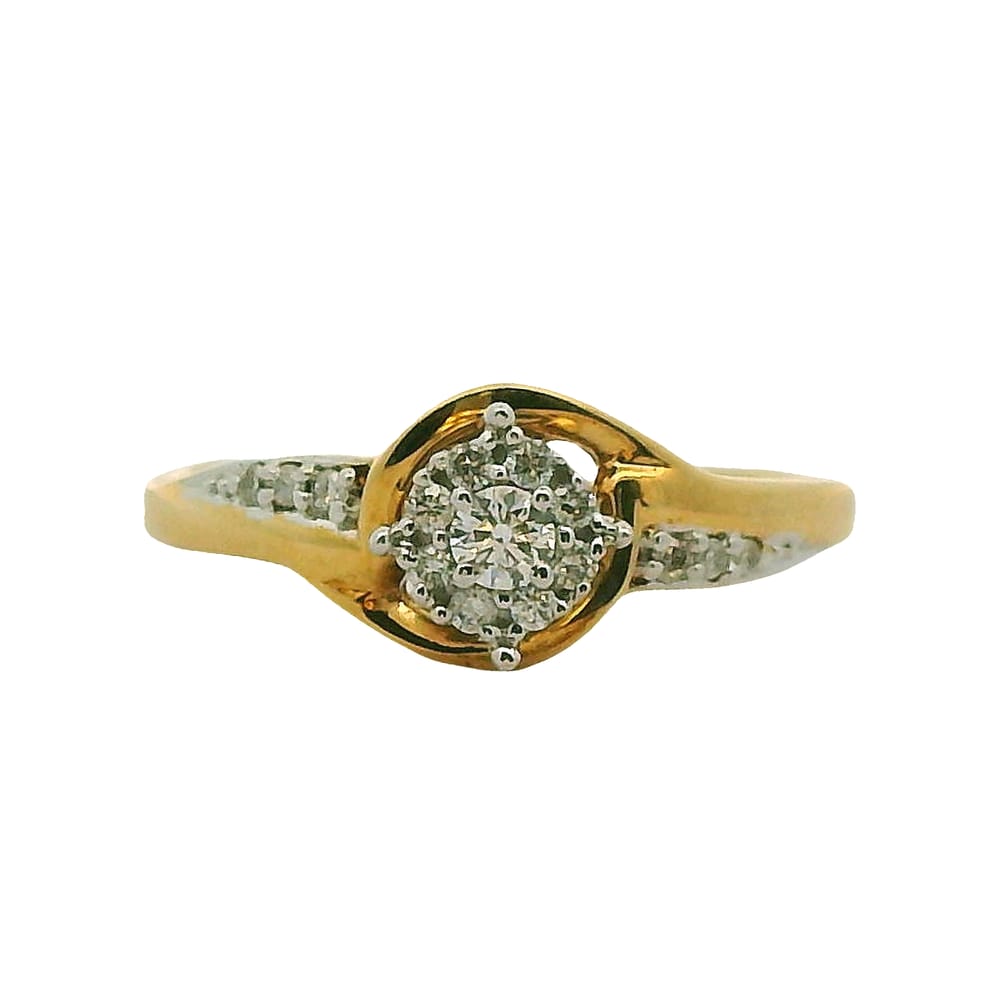 10K YG WG HEAD .065CTW CND CEN DIAS I-1/G-I .09CTW SIDE DIAS RING