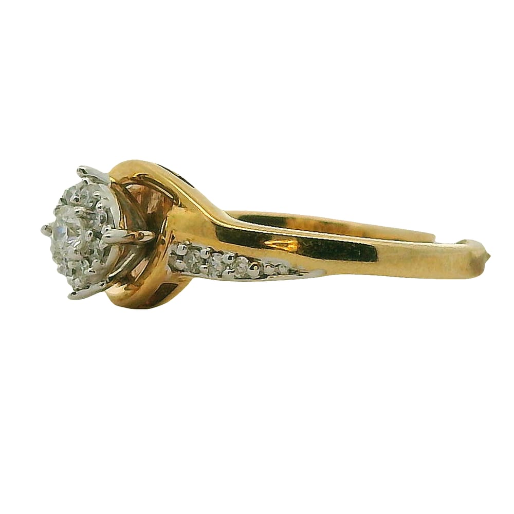 10K YG WG HEAD .065CTW CND CEN DIAS I-1/G-I .09CTW SIDE DIAS RING