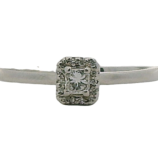 14K WG .116CT CND CENTER DIA SI-2/G-I .04CTW SIDE DIA HALO RING