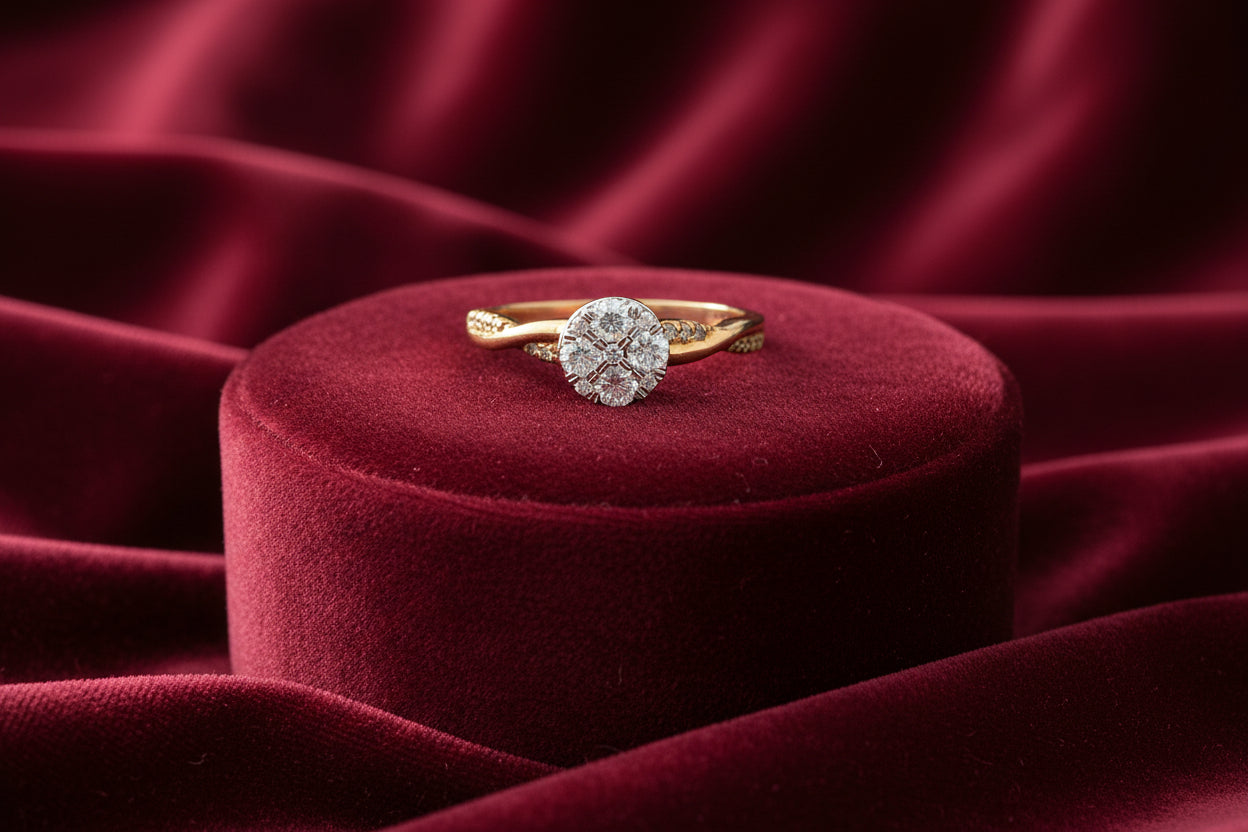 14K YG WG HEAD .25CTW CND CENTER DIAS .14CTW SIDE DIAS I-1/G-I RING