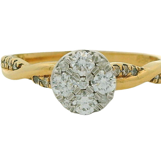 14K YG WG HEAD .25CTW CND CENTER DIAS .14CTW SIDE DIAS I-1/G-I RING