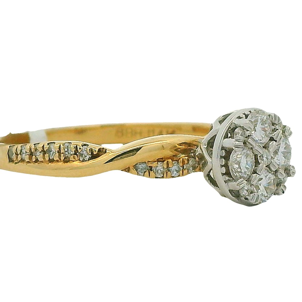 14K YG WG HEAD .25CTW CND CENTER DIAS .14CTW SIDE DIAS I-1/G-I RING